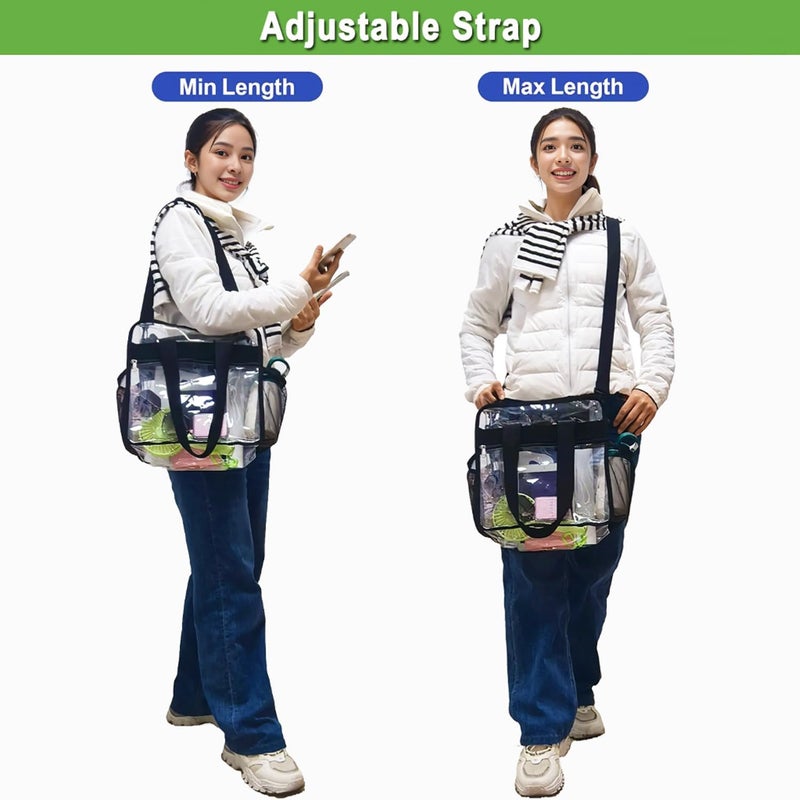 Fammart Clear Beach Bag for Women, Clear Tote Bag with Zipper for Stadium Events, Sports, Concerts, Work - Image 5